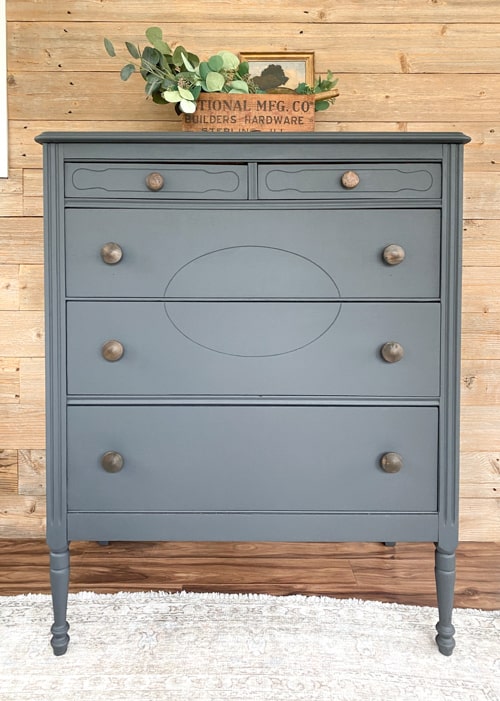 Discover the art of transforming an old piece of furniture with this step-by-step dresser makeover tutorial in Black Sands paint.