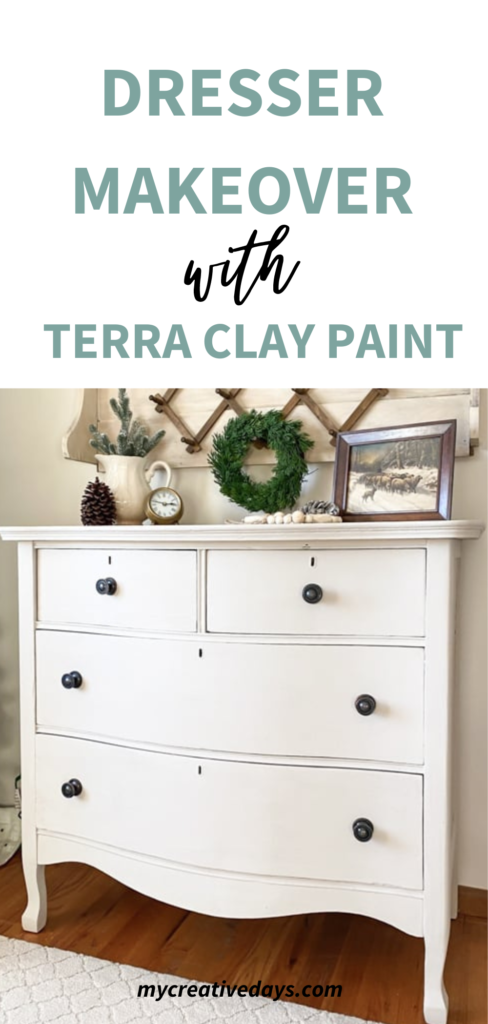 This Dresser Makeover With Terra Clay Paint is a great example of how you can use paint that is made from the earth to transform any piece!