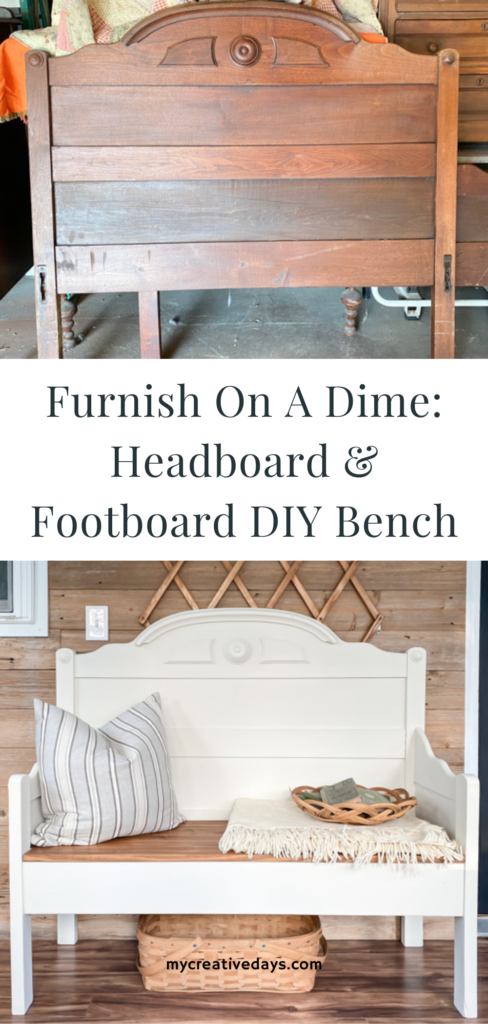 This Headboard and Footboard DIY Bench repurposes a bed and turns it into a beautiful piece for your home without breaking the bank. 