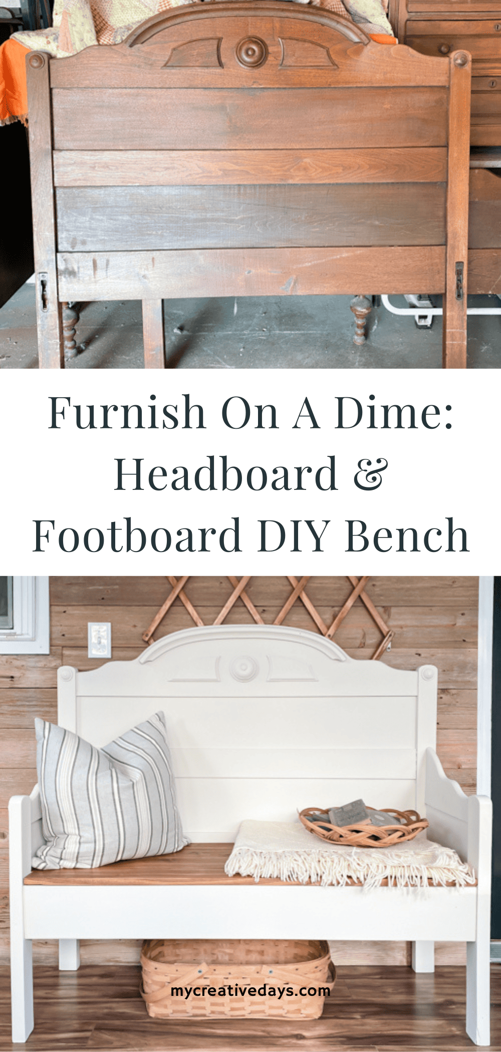 Headboard and Footboard DIY Bench My Creative Days