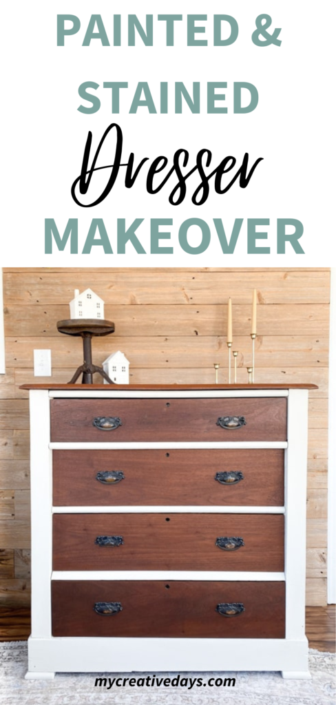 Painted and Stained Dresser Transformation