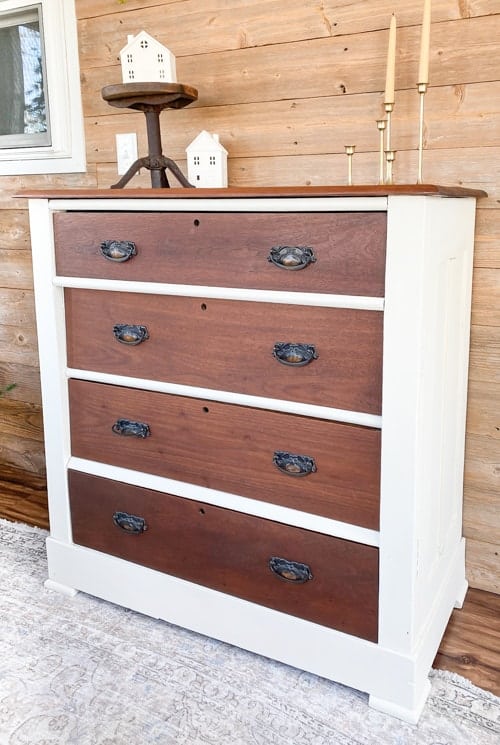 Painted and Stained Dresser Makeover