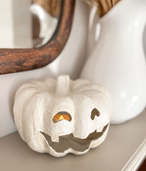 This DIY Jack-O-Lantern Tealight Holder is an easy project that will give you the look of an expensive holder for a fraction of the cost.