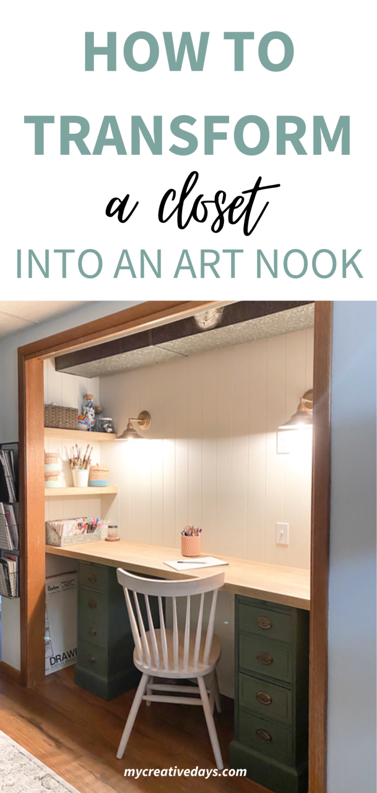 How To Transform A Closet Into An Art Nook - My Creative Days