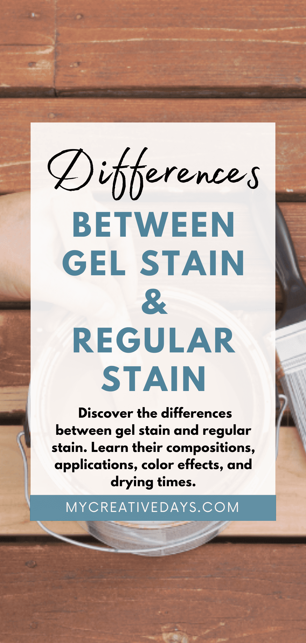 Discover the differences between gel stain and regular stain. Learn their compositions, applications, color effects, and drying times.