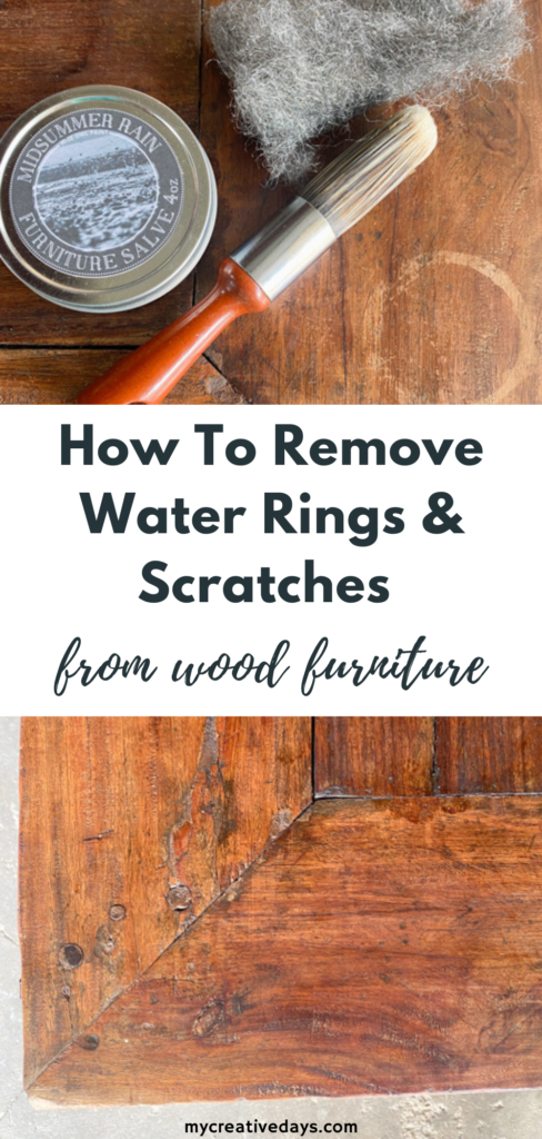 Learn how to remove water rings on wood furniture with two products every household should always have on hand! This works on scratches too!