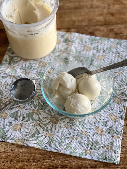 This is an easy 2 ingredient high protein vanilla ice cream recipe. Enjoy a healthy, delicious dessert that will satisfy your sweet tooth guilt-free!