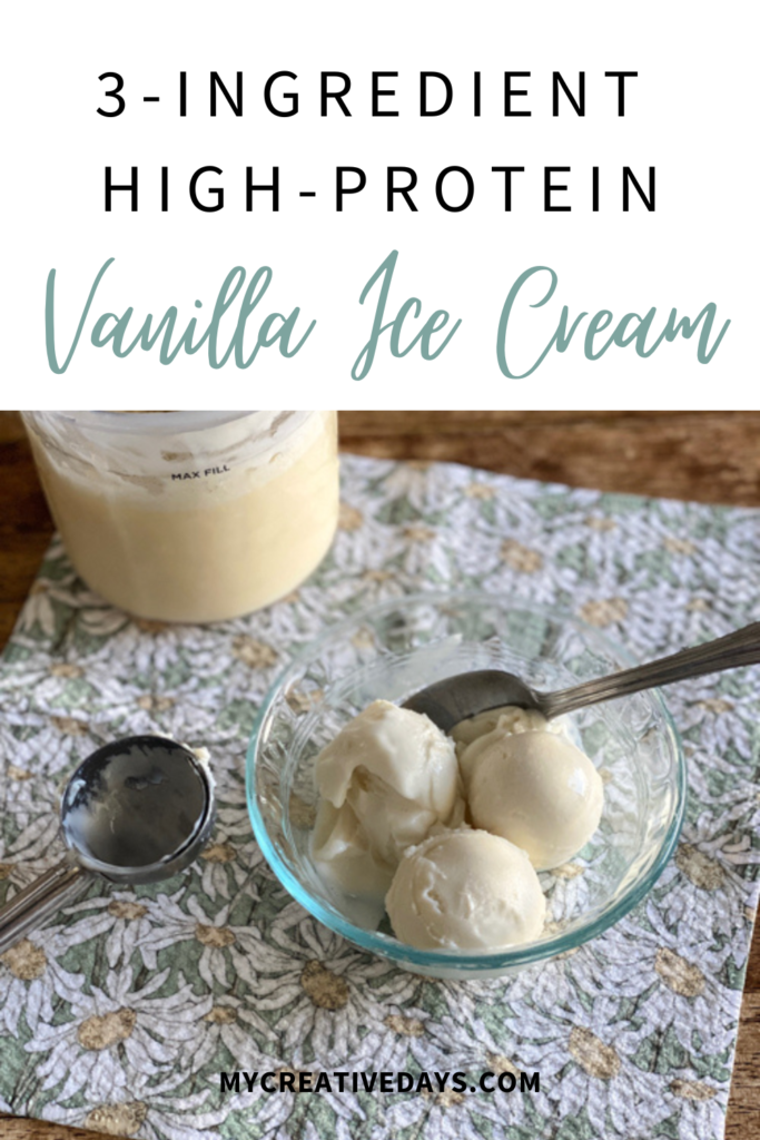 This is an easy 2 ingredient high protein vanilla ice cream recipe. Enjoy a healthy, delicious dessert that will satisfy your sweet tooth guilt-free!
