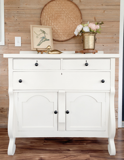 Creamy White Dresser Makeover