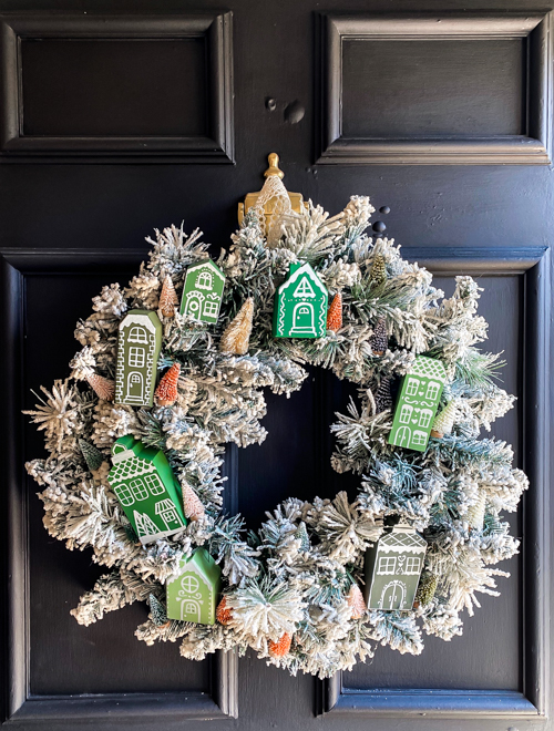 DIY Christmas Village Wreath