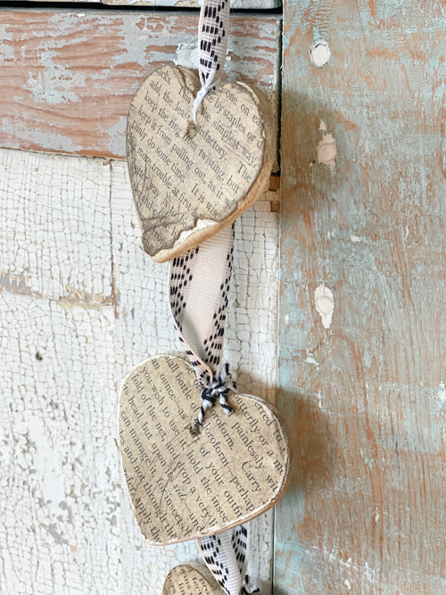 DIY Heart Garland: Air Dry Clay & Book Page Craft