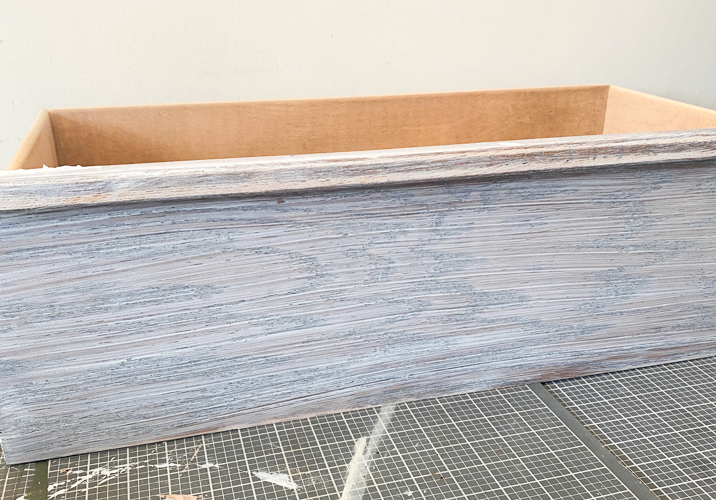 Raised Stencil Dresser Makeover using Durham’s Rock Hard Water Putty for texture. See how a plain 3-drawer chest gets a stunning transformation!
