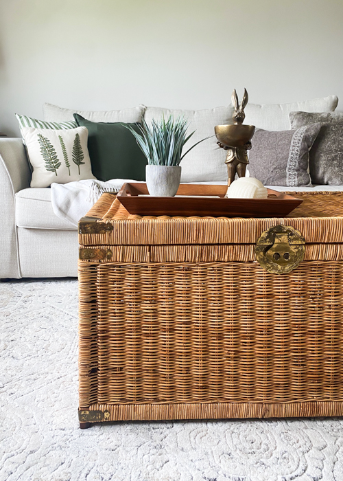 Give an old piece new life with this vintage wicker trunk makeover with one product! See the easy transformation using just one affordable, game-changing tool.