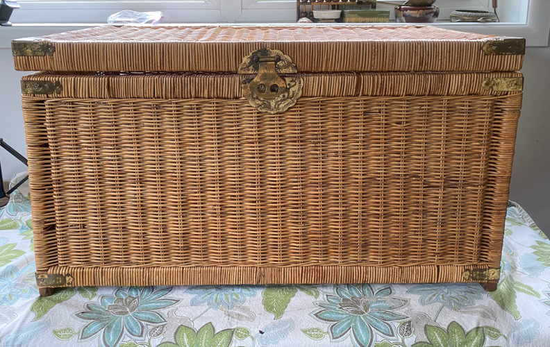 Give an old piece new life with this vintage wicker trunk makeover with one product! See the easy transformation using just one affordable, game-changing tool.