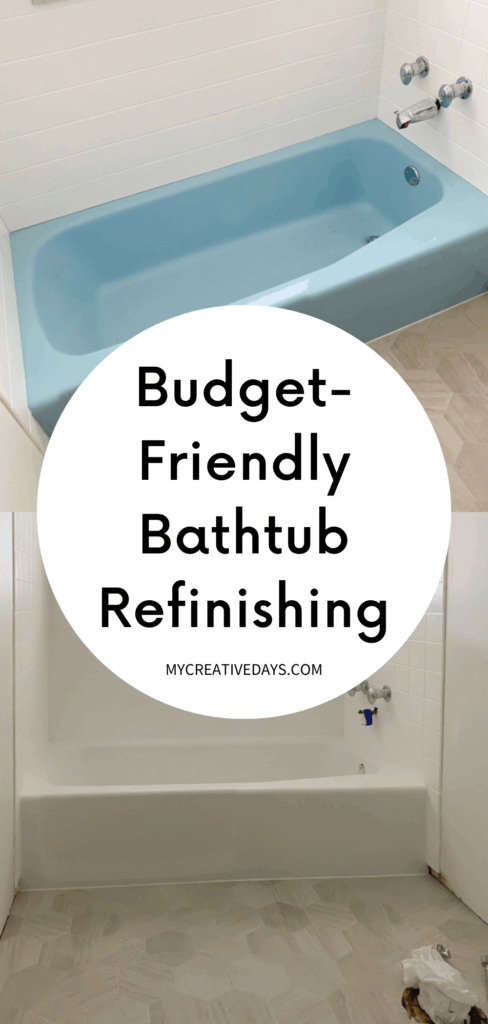 We turned a blue tub white in our flip with budget-friendly bathtub refinishing by Surface Specialists. It was fast, affordable, and a total bathroom game-changer.