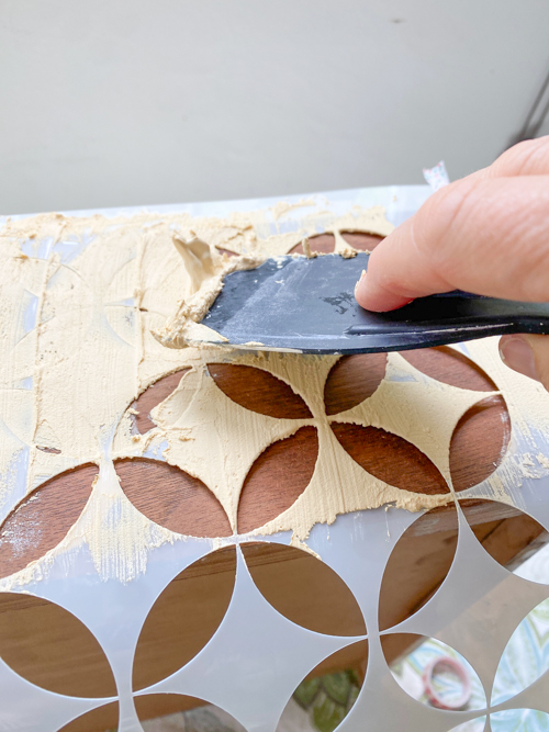 Give a dated piece new life with this Textured Furniture Makeover! Learn how to modernize a vintage dresser using a simple raised stencil technique.