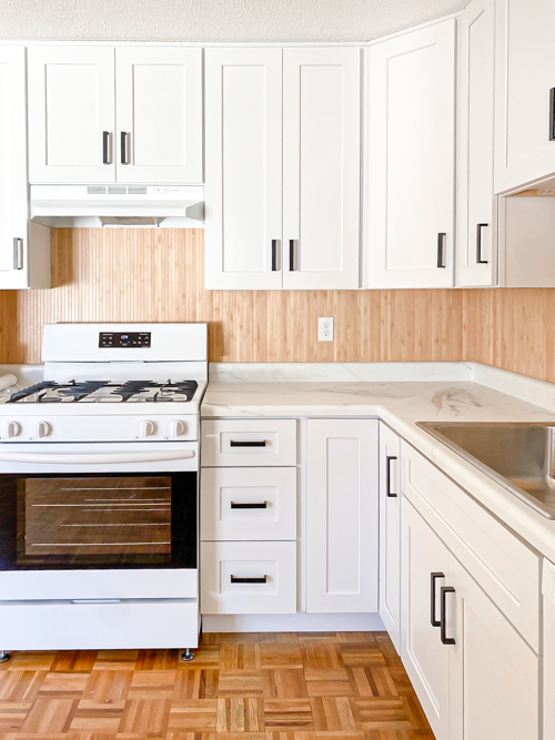 DIY Pole Wrap Kitchen Backsplash tutorial: budget-friendly, tile-free, and easy to install. Transform your kitchen with this simple step-by-step guide.