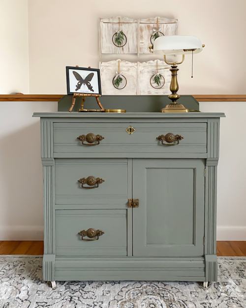 Easy Small Chest Of Drawers Makeover with supply list and tutorial. See how I transformed a Goodwill find with paint, same hardware, and a quick refresh.