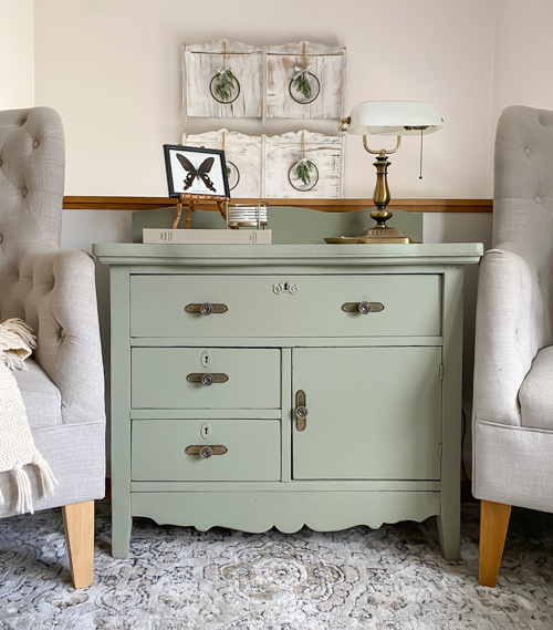 Transform a dated thrift store find with this easy thrifted small chest of drawers makeover using paint, new hardware, and simple DIY steps.