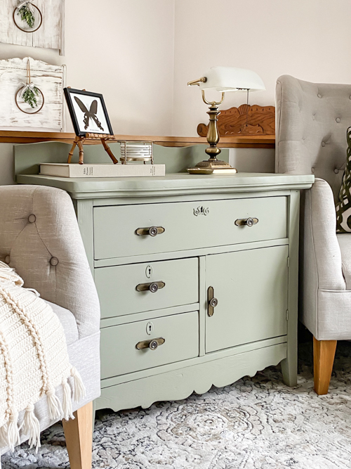 Transform a dated thrift store find with this easy thrifted small chest of drawers makeover using paint, new hardware, and simple DIY steps.