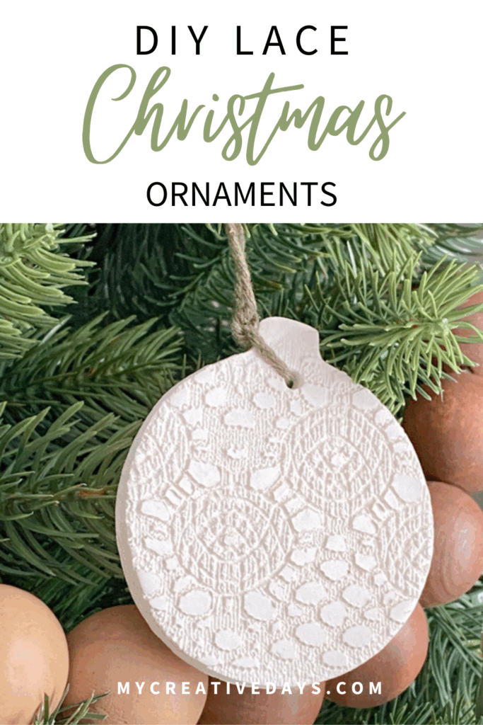 DIY Lace Christmas Ornaments made with air-dry clay, lace, and simple tools. Easy, elegant, and customizable holiday decorations for your tree.