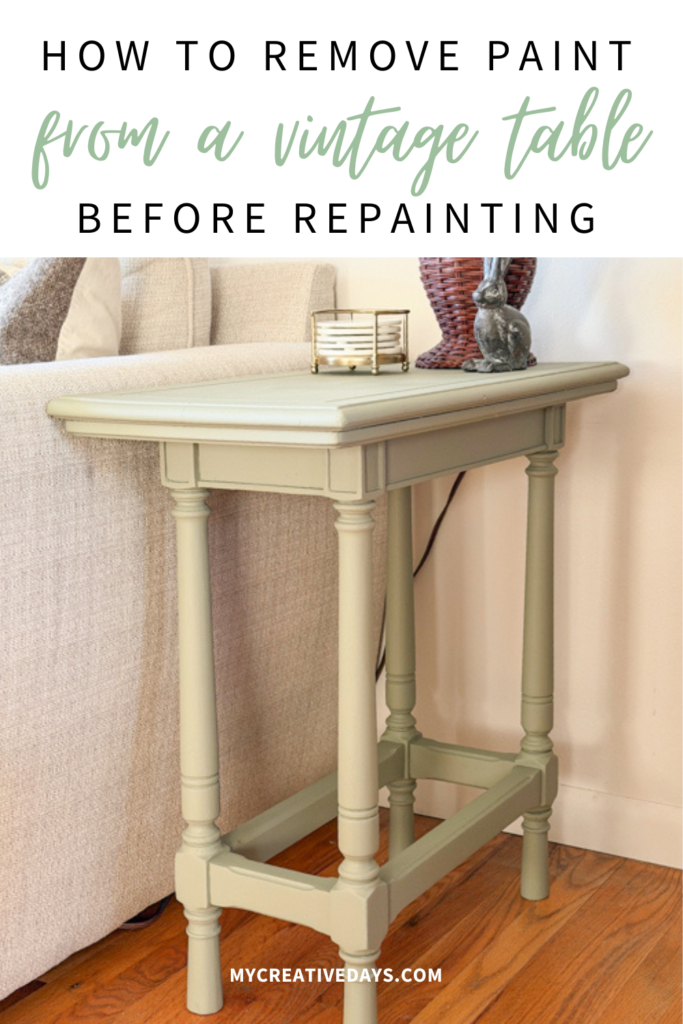 Learn how to remove paint from vintage table surfaces before repainting. Step-by-step tutorial using a heat gun and sanding for best results.