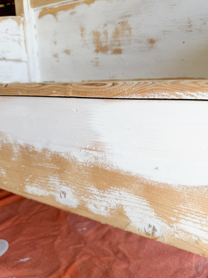 This bench makeover with durable paint shows how to fix a worn painted bench that didn’t hold up. See how I repainted it for a long-lasting finish.