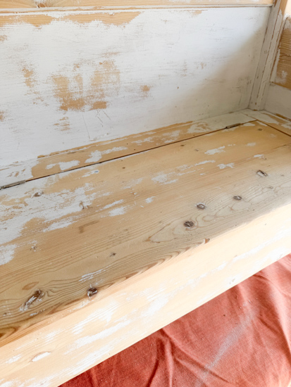 This bench makeover with durable paint shows how to fix a worn painted bench that didn’t hold up. See how I repainted it for a long-lasting finish.