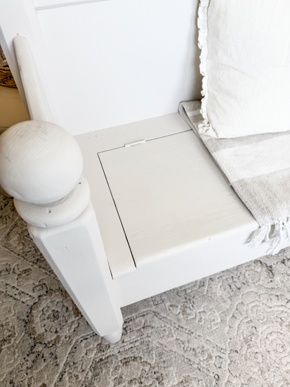 This bench makeover with durable paint shows how to fix a worn painted bench that didn’t hold up. See how I repainted it for a long-lasting finish.