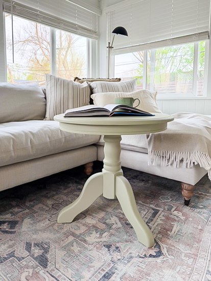 How to Use Liquid Sandpaper on Furniture to skip sanding and get a smooth finish. Easy table makeover with deglosser and all-in-one paint.