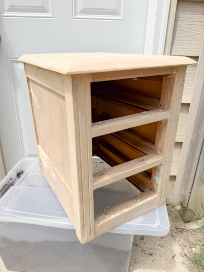 Learn how I transformed thrifted cabinets into DIY bedside tables with paint, stain, new hardware, and "snowman" feet in this easy makeover.