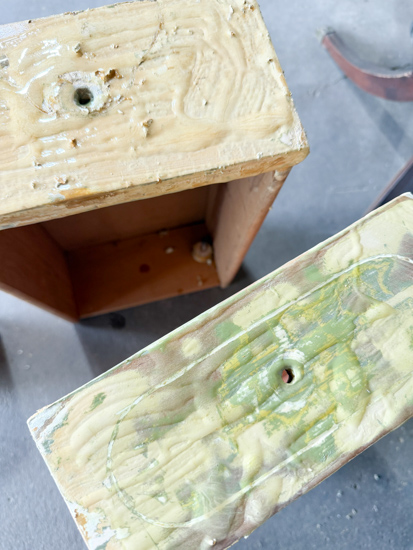 Learn how I transformed thrifted cabinets into DIY bedside tables with paint, stain, new hardware, and "snowman" feet in this easy makeover.