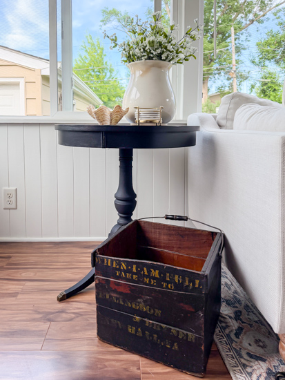 Learn how to complete a vintage table makeover with this easy tutorial. Black paint, simple prep, and easy instructions create a modern, timeless finish.