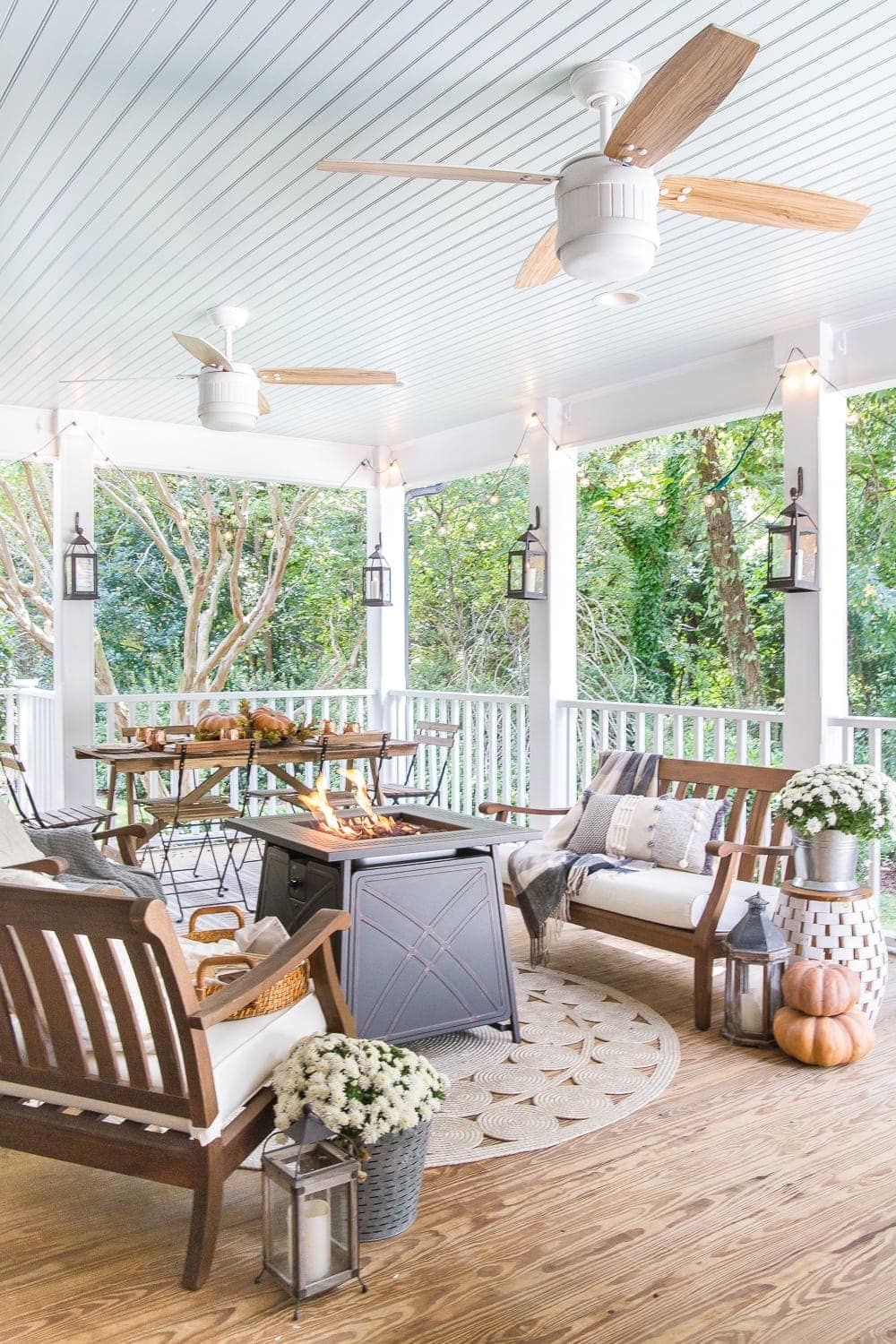Fall Porch Decorating Ideas for every type of space! Get inspiration for front, small, back, screened, and three-season porches with cozy fall decor ideas.