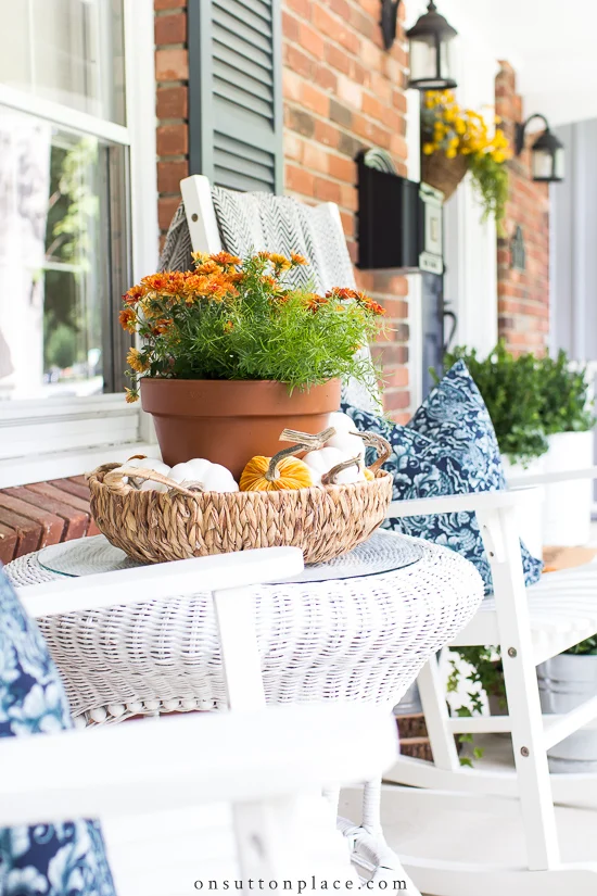 Fall Porch Decorating Ideas for every type of space! Get inspiration for front, small, back, screened, and three-season porches with cozy fall decor ideas.