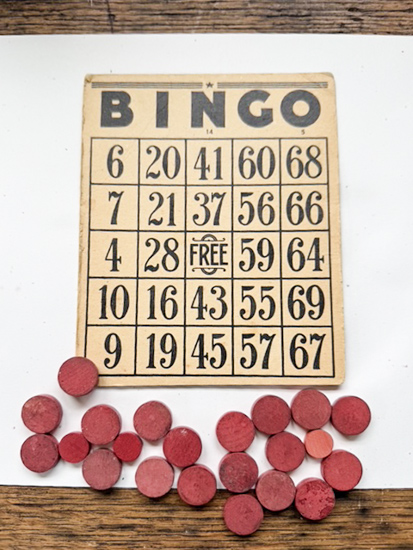 Vintage Bingo Crafts are an easy way to decorate for every season. Learn three simple DIY ideas using vintage Bingo cards and wooden Bingo pieces.